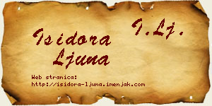 Isidora Ljuna vizit kartica